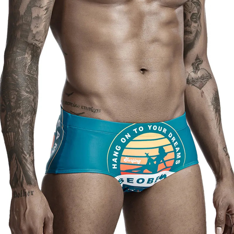Eye Catching Sexy Lady Print Men's Swimming Trunks