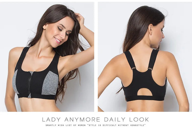 Yomay Women Zipper Sports Bras