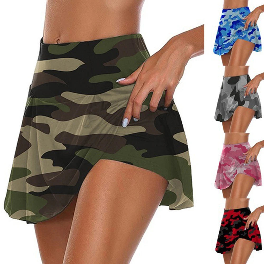 Women Sports Tennis Skirt Quick Drying Solid Lining High Waist