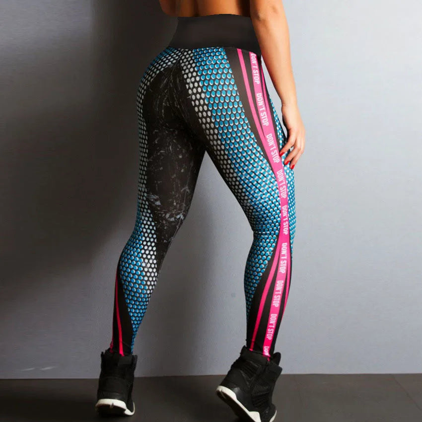 High Waist Slim Fit 3D Printed Leggings for Women Fitness Yoga Pants Push Up Running Tights