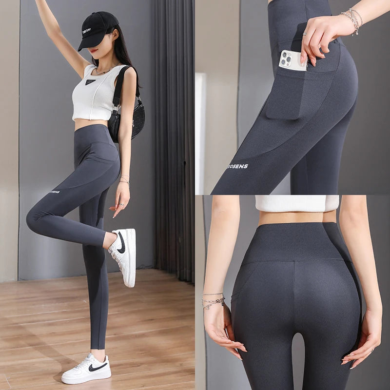 Women's High-Waist Seamless Leggings with Pocket