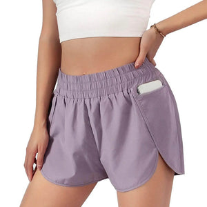 Breathable Women Running Shorts S-2XL Two Layers Loose Fitness Short Pants with Zipper Pocket for Sports Tennis Badminton Gym Yoga