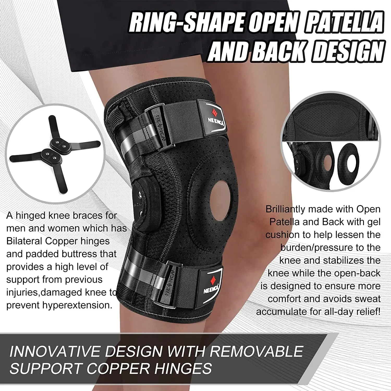 Hinged Knee Brace Dual Side Stabilizers