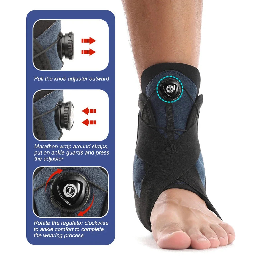 Adjustable Ankle Support Knob with Maximum Protection for Sprained Tendonitis Achilles Plantar Fasciitis Swelling Injury Recovery