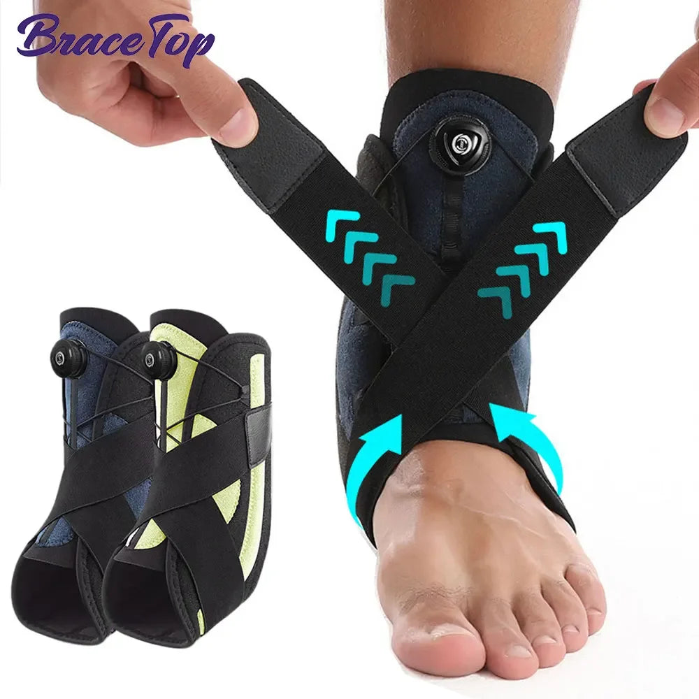 Adjustable Ankle Support Knob with Maximum Protection for Sprained Tendonitis Achilles Plantar Fasciitis Swelling Injury Recovery