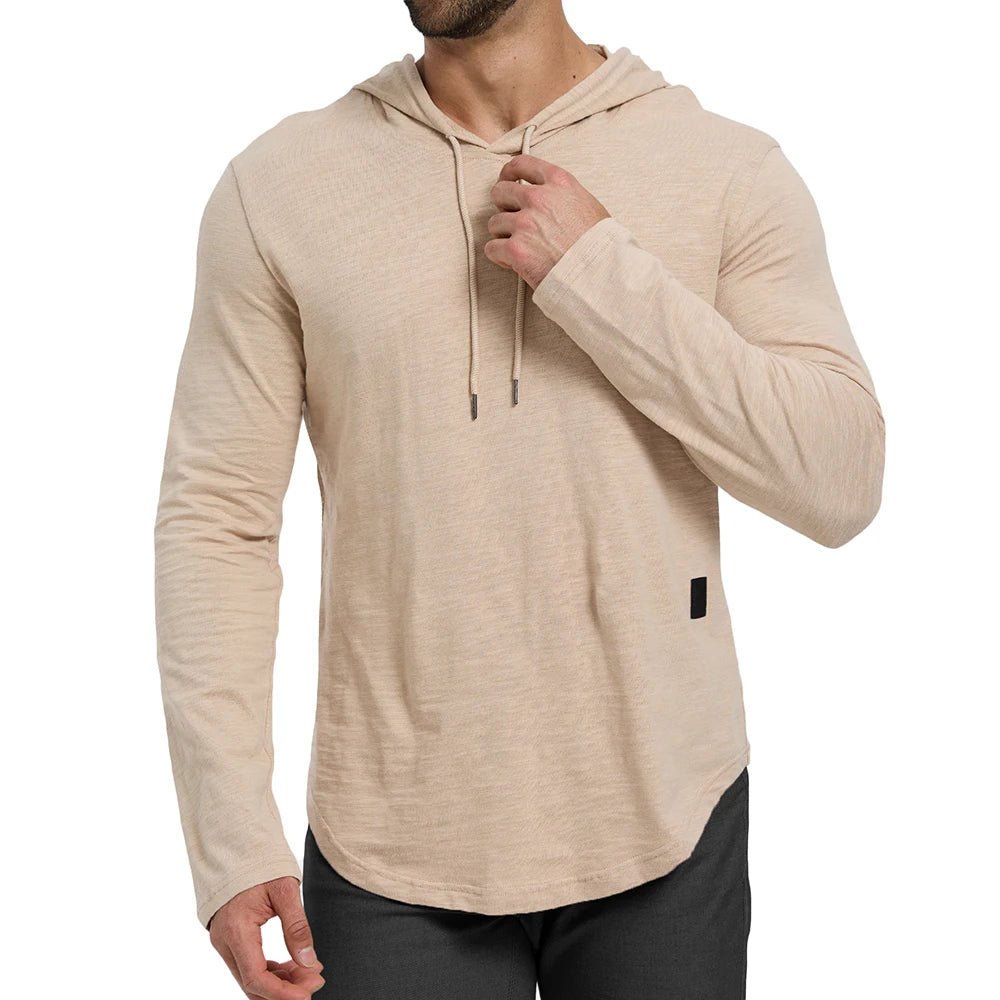 Men's Slim Fit Hooded Breathable Lightweight Solid Color