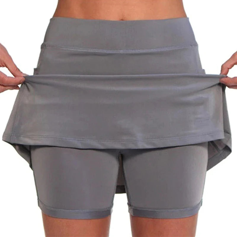 Womens Sports Tennis Skirt Short Anti-Emptied