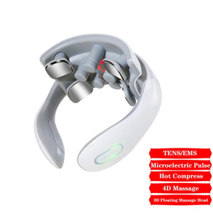 Portable Smart Neck Massage Instrument Cervical Vertebra Health Care with Heating Compress Vibrator for Shoulder Relaxation