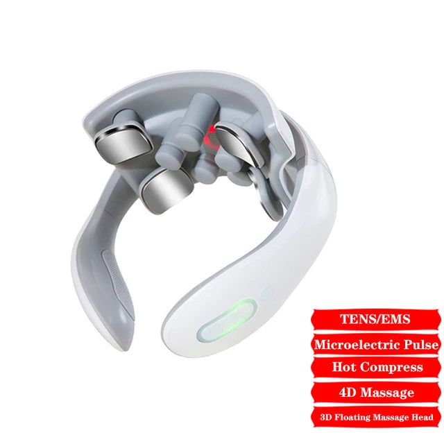 Portable Smart Neck Massage Instrument Cervical Vertebra Health Care with Heating Compress Vibrator for Shoulder Relaxation