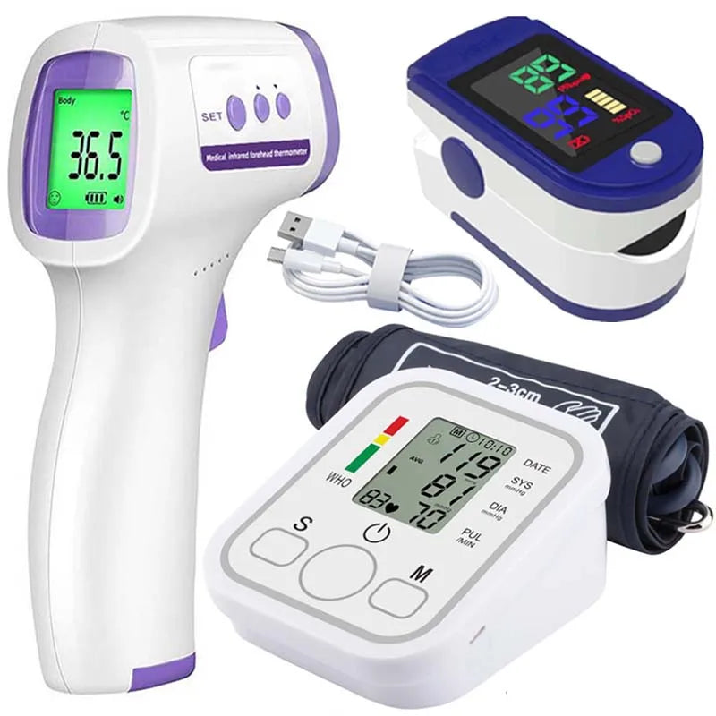 Portable LCD Digital Blood Pressure Monitor Arm Tonometer Automatic Pulse Meter Health Care Sphygmomanometer