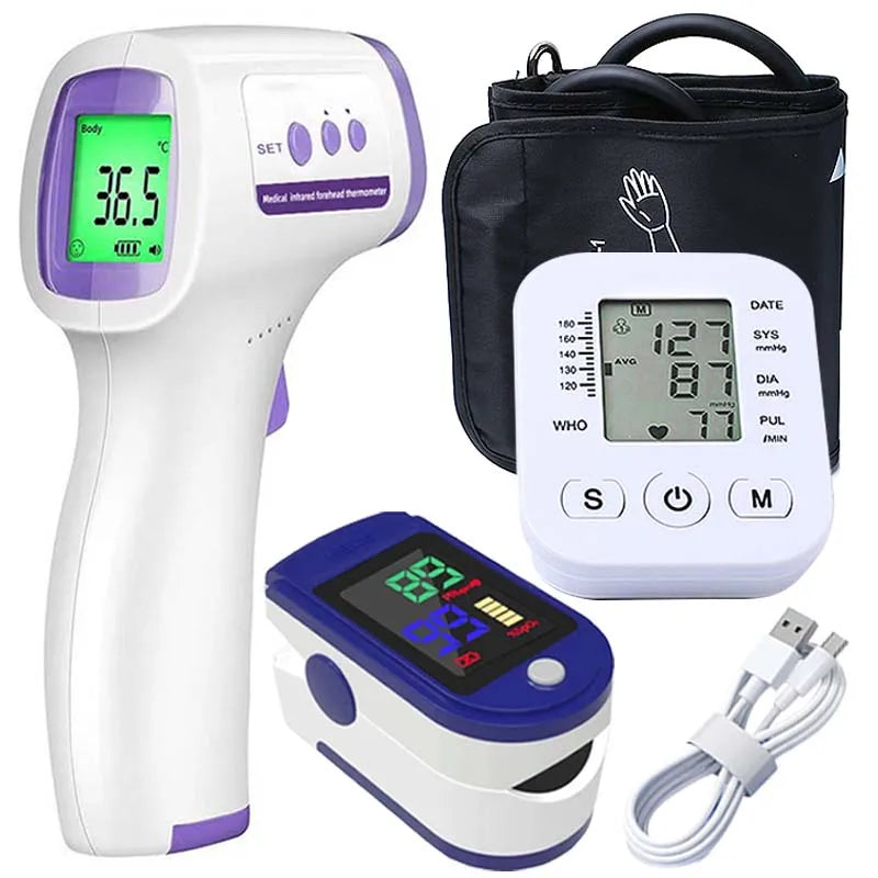 Portable LCD Digital Blood Pressure Monitor Arm Tonometer Automatic Pulse Meter Health Care Sphygmomanometer