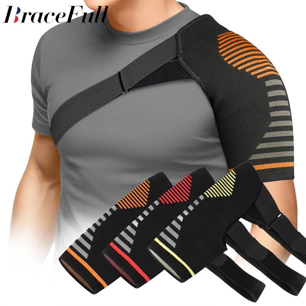 Adjustable Recovery Shoulder Brace for Men Women with Stability Support Sleeve Wrap for Relief from Shoulder Injuries