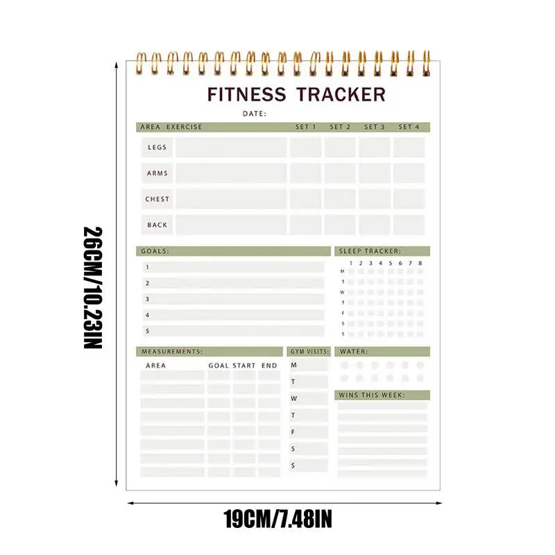 Sturdy Daily Fitness Planner Personal Health Wellness Tracker for Women Men Nutrition Workout Planner to Track Gym