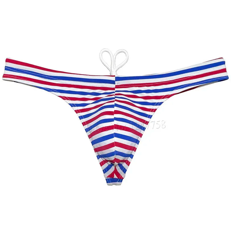 Eye Catching Sexy Men's Bikini Swimwear in Ice Silk Lining Micro Tanga Design
