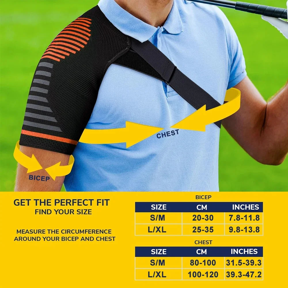 Adjustable Recovery Shoulder Brace for Men Women with Stability Support Sleeve Wrap for Relief from Shoulder Injuries