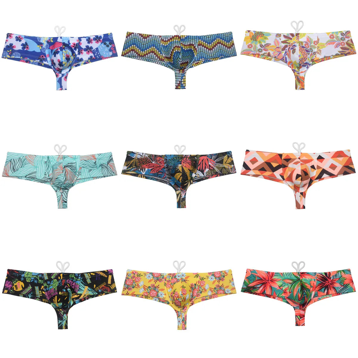 Men's Quick-Drying Drawstring Low-rise Thong for Swimming