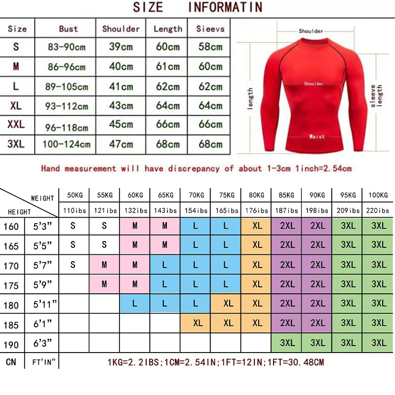 Quick Dry Men's Compression Shirt Long Sleeve