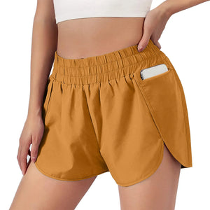 Breathable Women Running Shorts S-2XL Two Layers Loose Fitness Short Pants with Zipper Pocket for Sports Tennis Badminton Gym Yoga