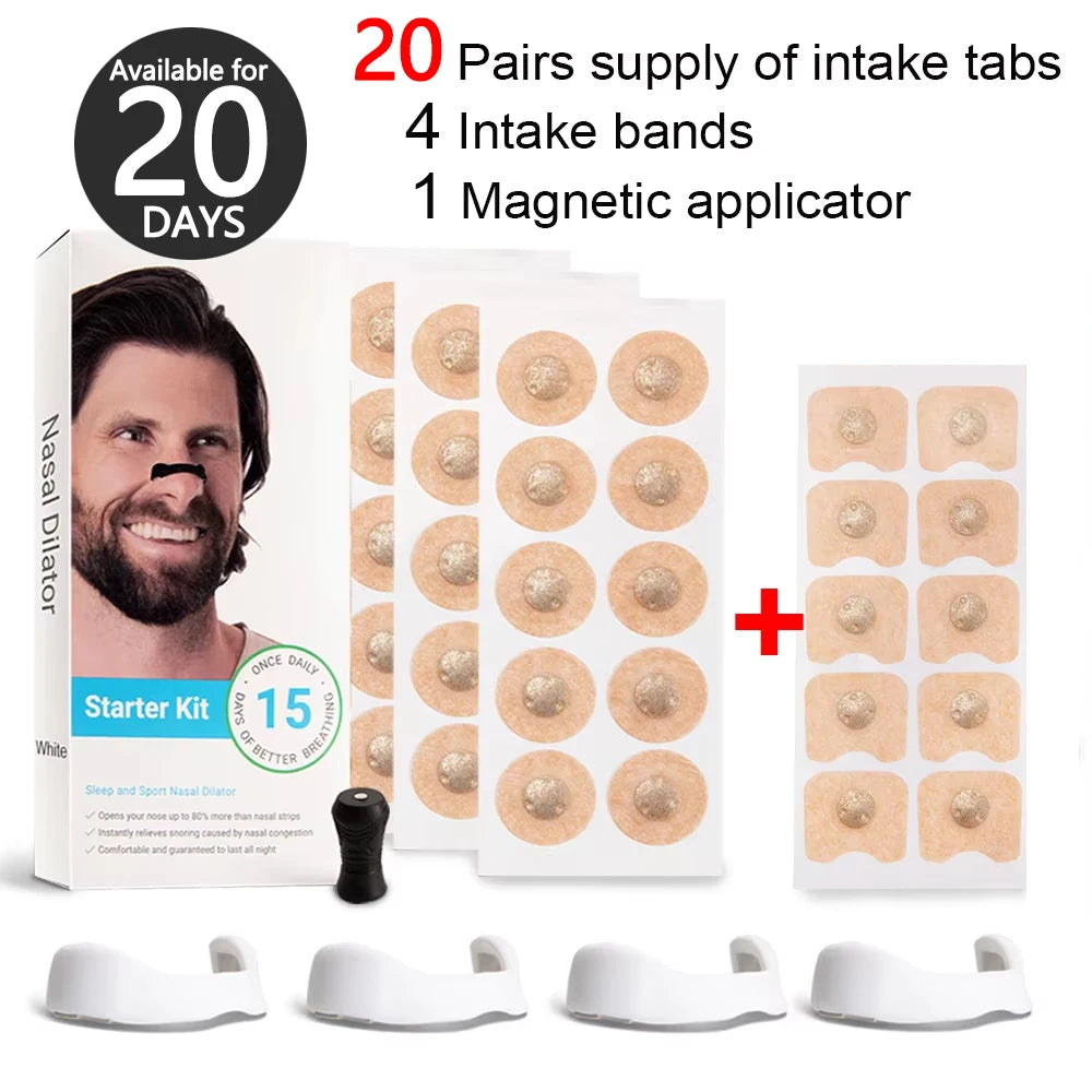 Magnetic Sports Nasal Strips Unisex Nose Dilator for Improved Air Intake Snoring Reduction & Better Sleep during Physical Activity