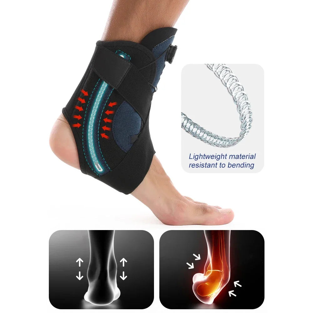 Adjustable Ankle Support Knob with Maximum Protection for Sprained Tendonitis Achilles Plantar Fasciitis Swelling Injury Recovery