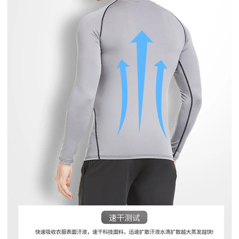 Quick Dry Men's Compression Shirt Long Sleeve
