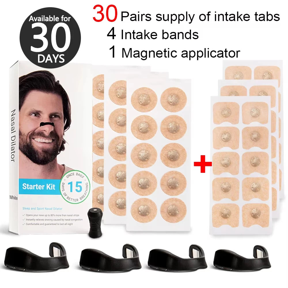 Magnetic Sports Nasal Strips Unisex Nose Dilator for Improved Air Intake Snoring Reduction & Better Sleep during Physical Activity