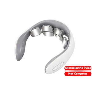 Portable Smart Neck Massage Instrument Cervical Vertebra Health Care with Heating Compress Vibrator for Shoulder Relaxation