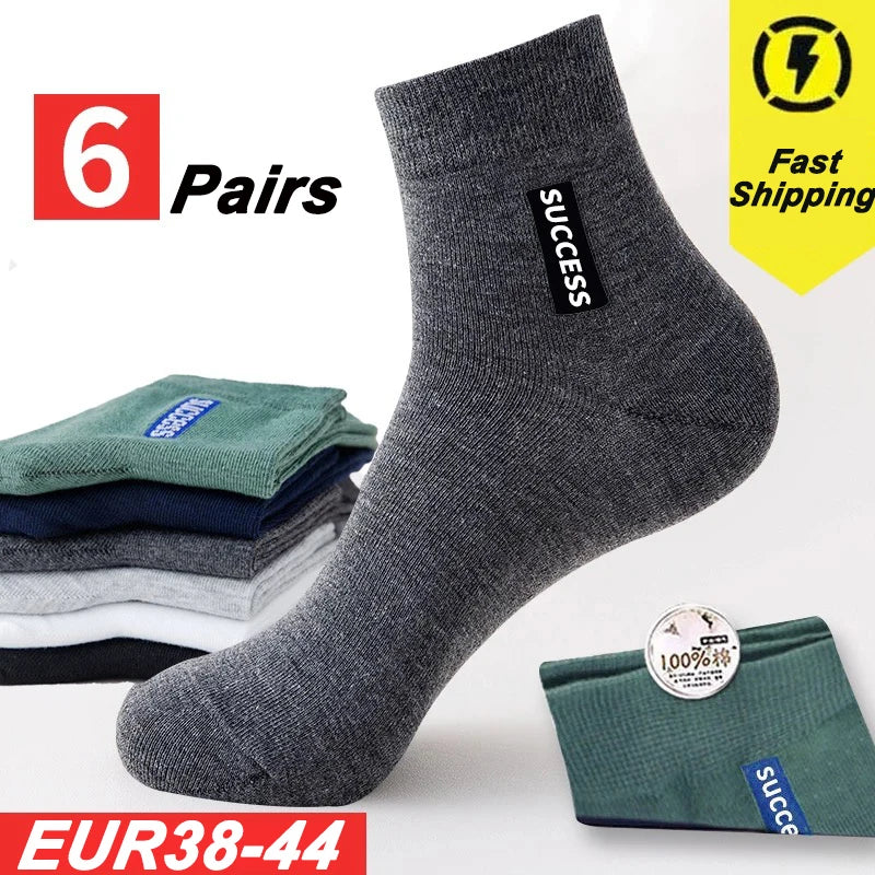6 Pairs Men's Anti-odor Sweat-absorbing Sports Socks