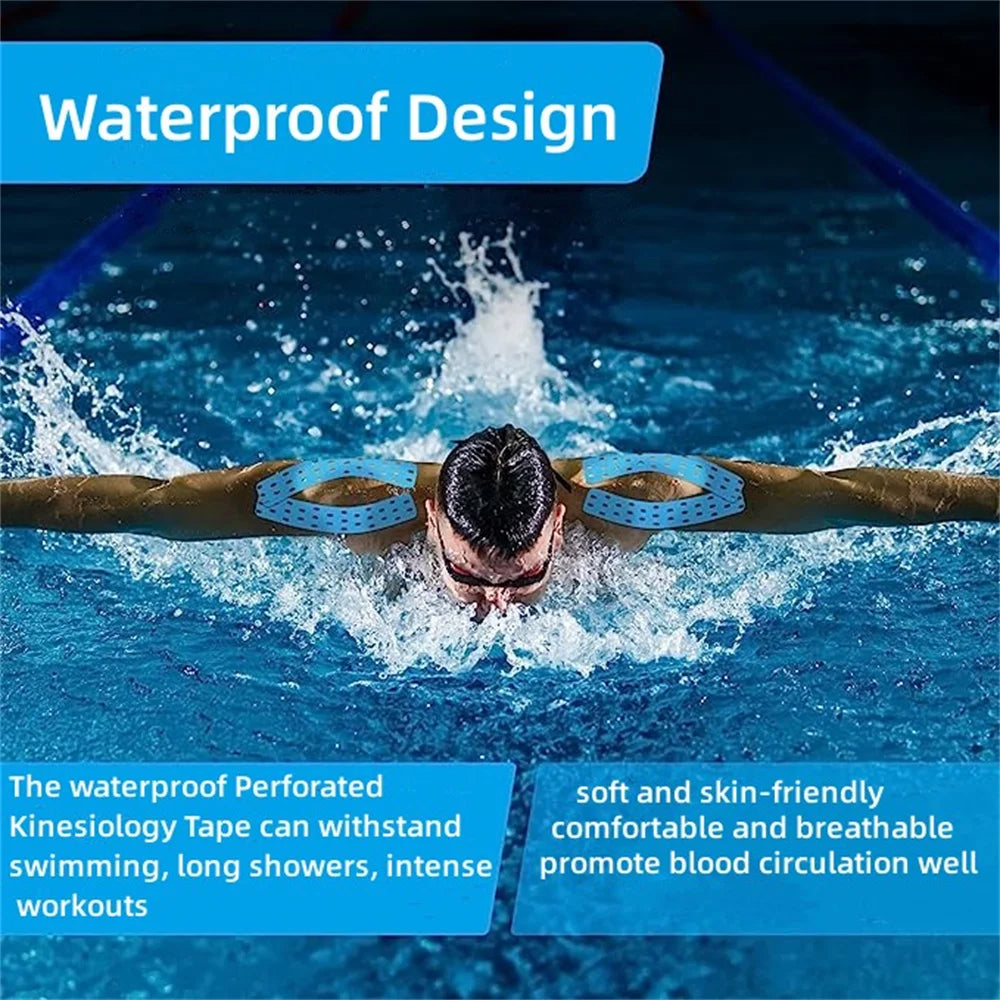 5cmx5m Perforated Kinesiology Elastic Athletic Tape For Muscle Support Strain Injury Pain Relief Latex Free