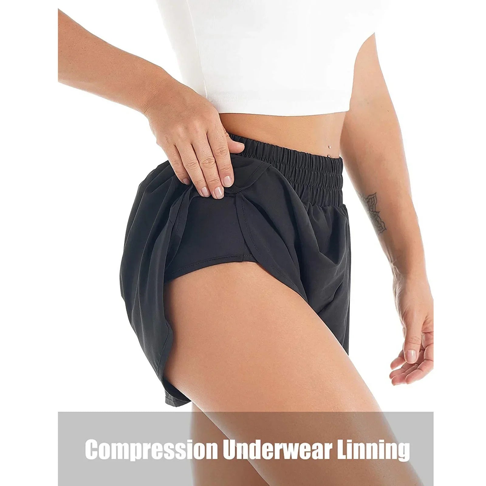 Breathable Women Running Shorts S-2XL Two Layers Loose Fitness Short Pants with Zipper Pocket for Sports Tennis Badminton Gym Yoga
