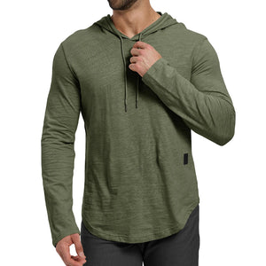 Men's Slim Fit Hooded Breathable Lightweight Solid Color