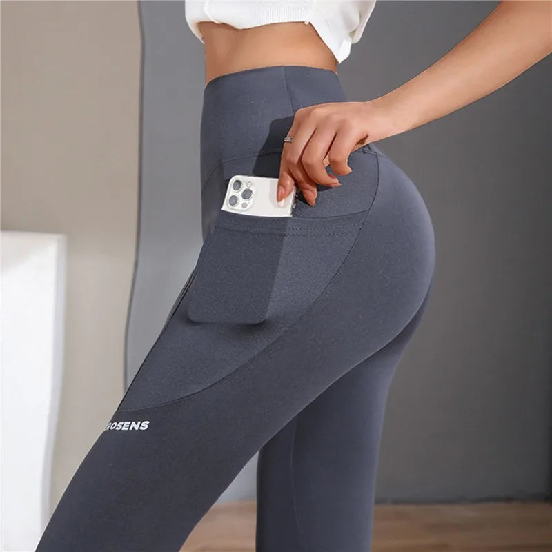 Women's High-Waist Seamless Leggings with Pocket