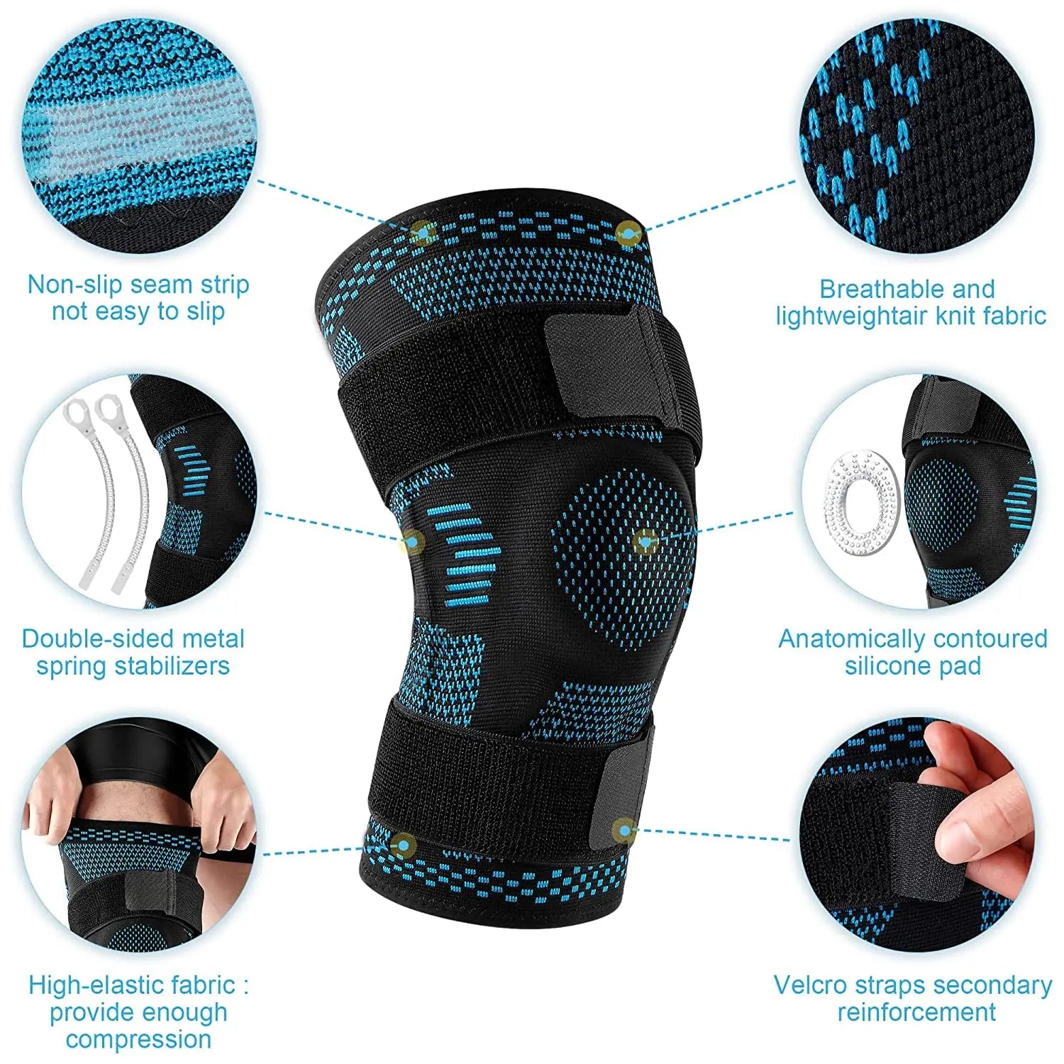 Side Stabilizer Gel Knee Support Compression Sleeve