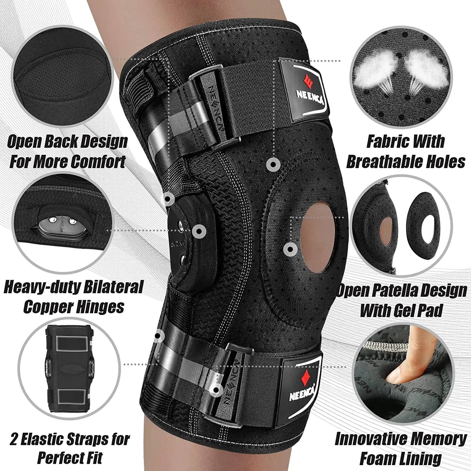 Hinged Knee Brace Dual Side Stabilizers