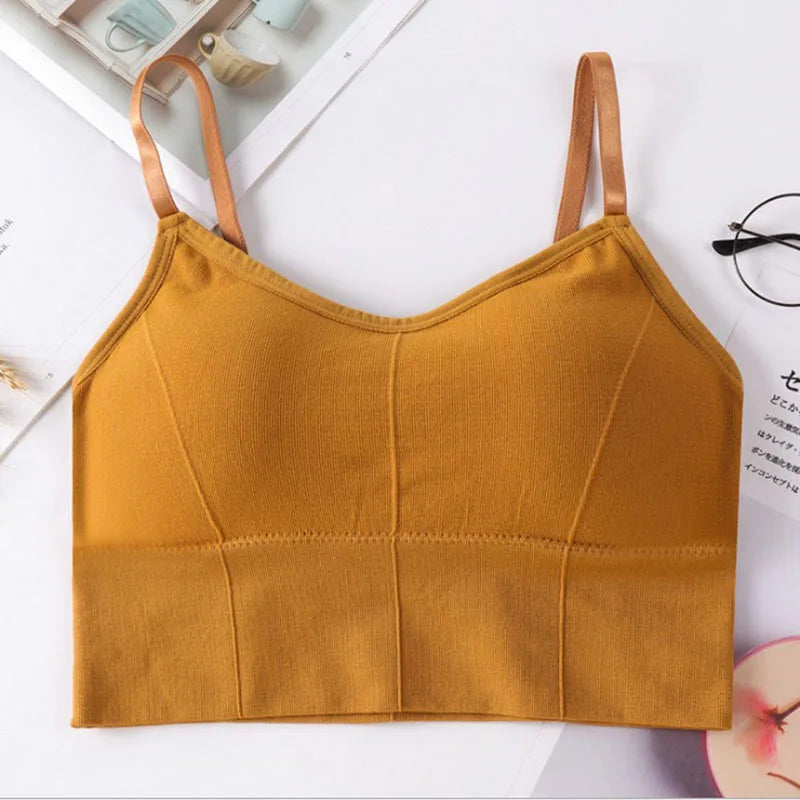 Women's Backless Sports Bra Seamless Adjustable Shoulder Strap Inner Padded