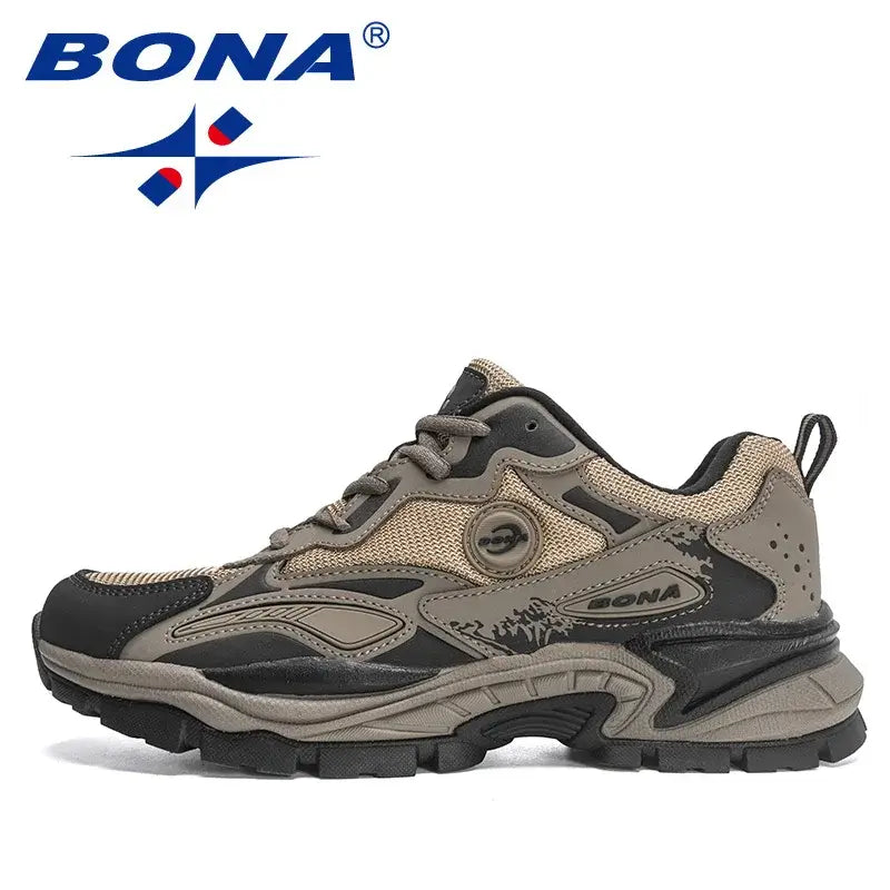 BONA Men's Running Shoes New Designers Light Casual Anti-skid Footwear