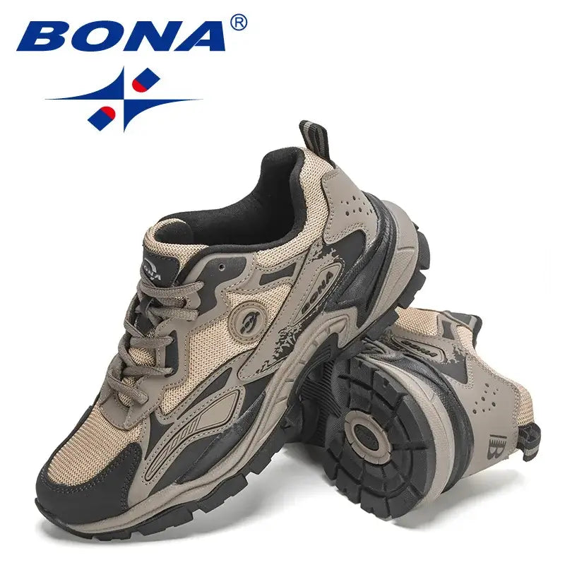 BONA Men's Running Shoes New Designers Light Casual Anti-skid Footwear