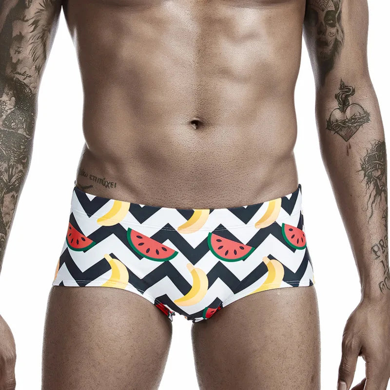 Eye Catching Sexy Lady Print Men's Swimming Trunks