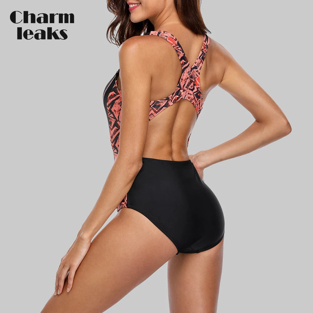 Charmleaks One Piece Women Sports Swimsuit