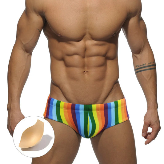 Colored Stripes Men's Swimwear