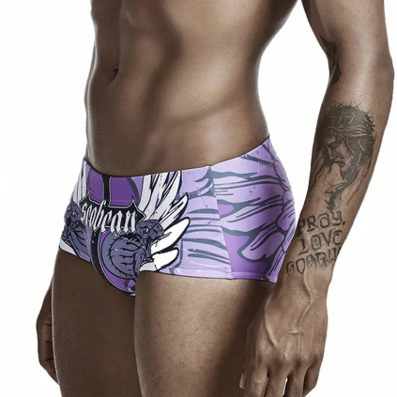 Eye Catching Sexy Lady Print Men's Swimming Trunks