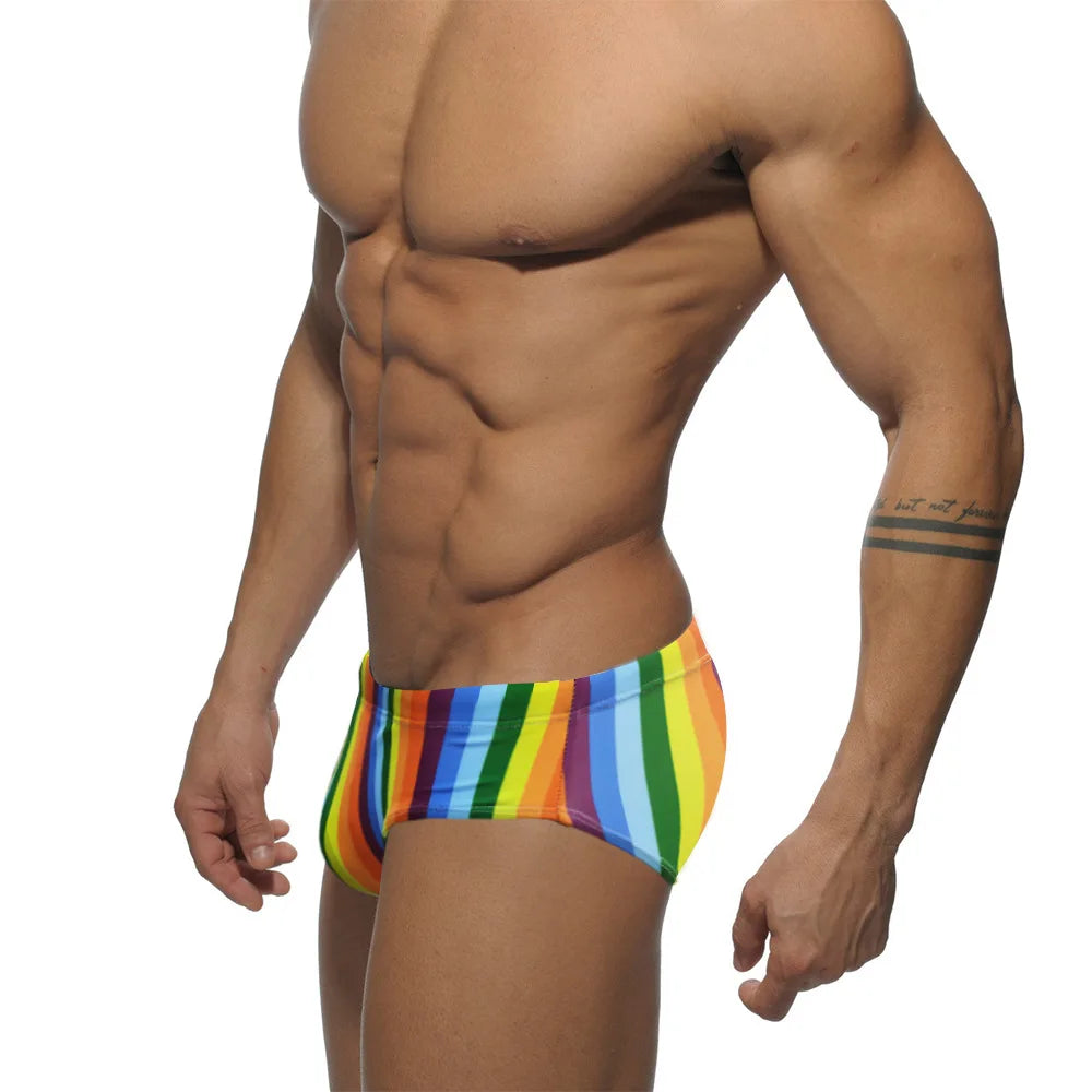 Colored Stripes Men's Swimwear