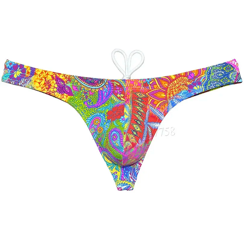 Eye Catching Sexy Men's Bikini Swimwear in Ice Silk Lining Micro Tanga Design