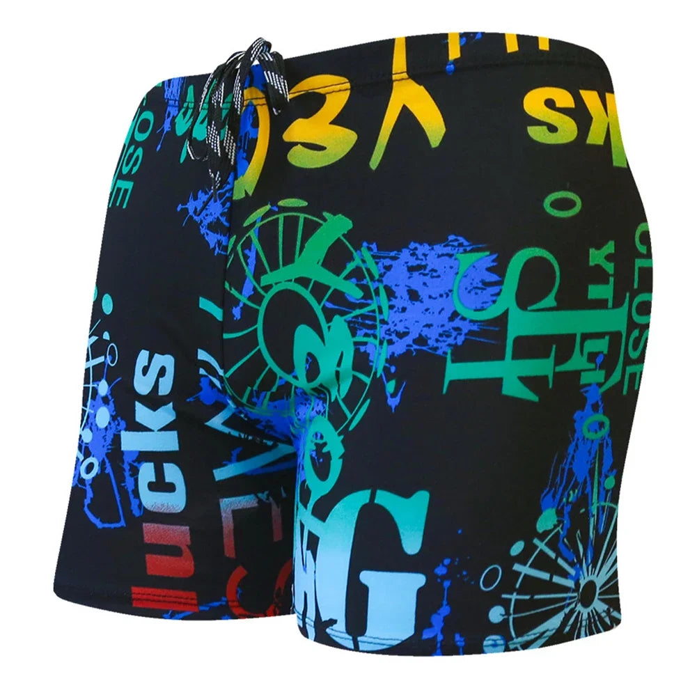 Men's Colorful Print Quick Dry Swimwear