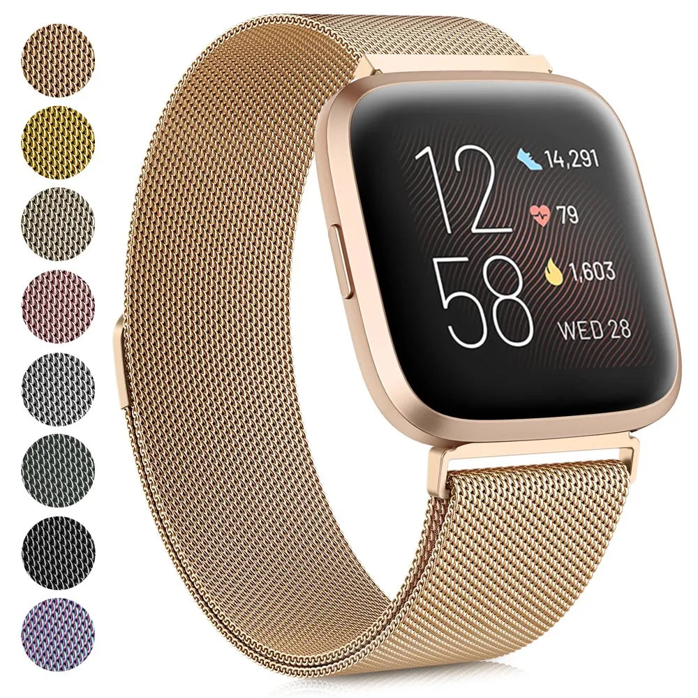 Metal Magnetic Strap For Fitbit Versa 1/Versa 2/versa 3/Versa 4