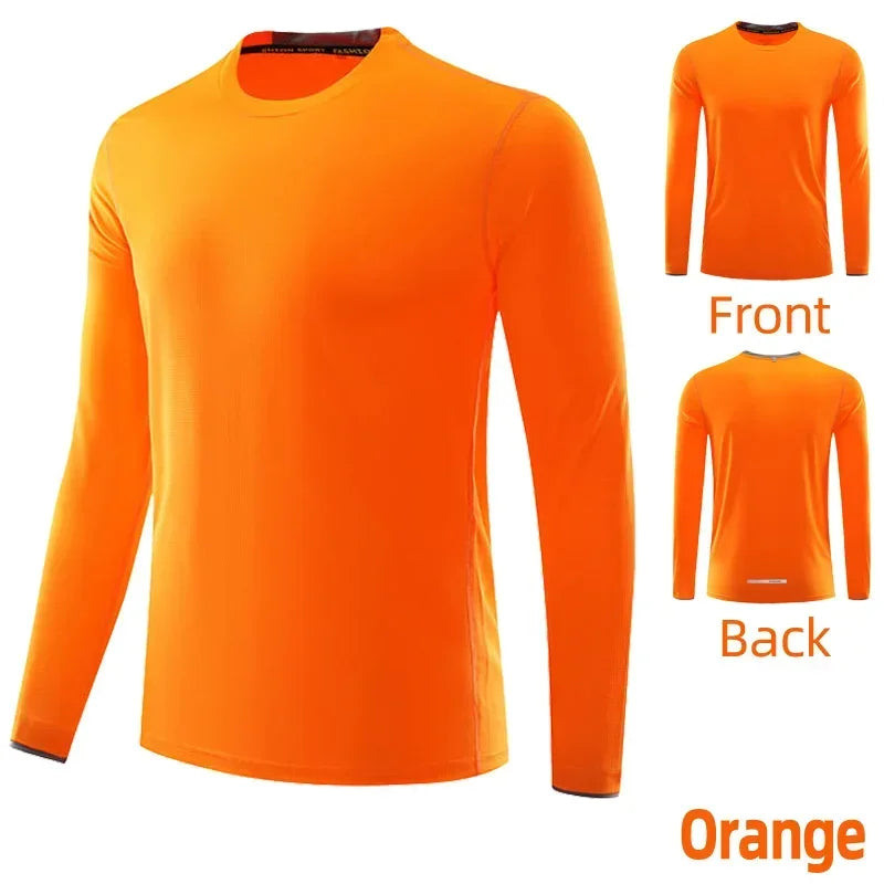 Men Running Sport Shirts Long Sleeve Plus Size