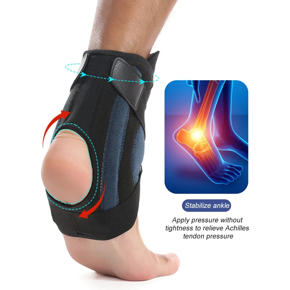 Adjustable Ankle Support Knob with Maximum Protection for Sprained Tendonitis Achilles Plantar Fasciitis Swelling Injury Recovery