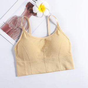 Women's Backless Sports Bra Seamless Adjustable Shoulder Strap Inner Padded