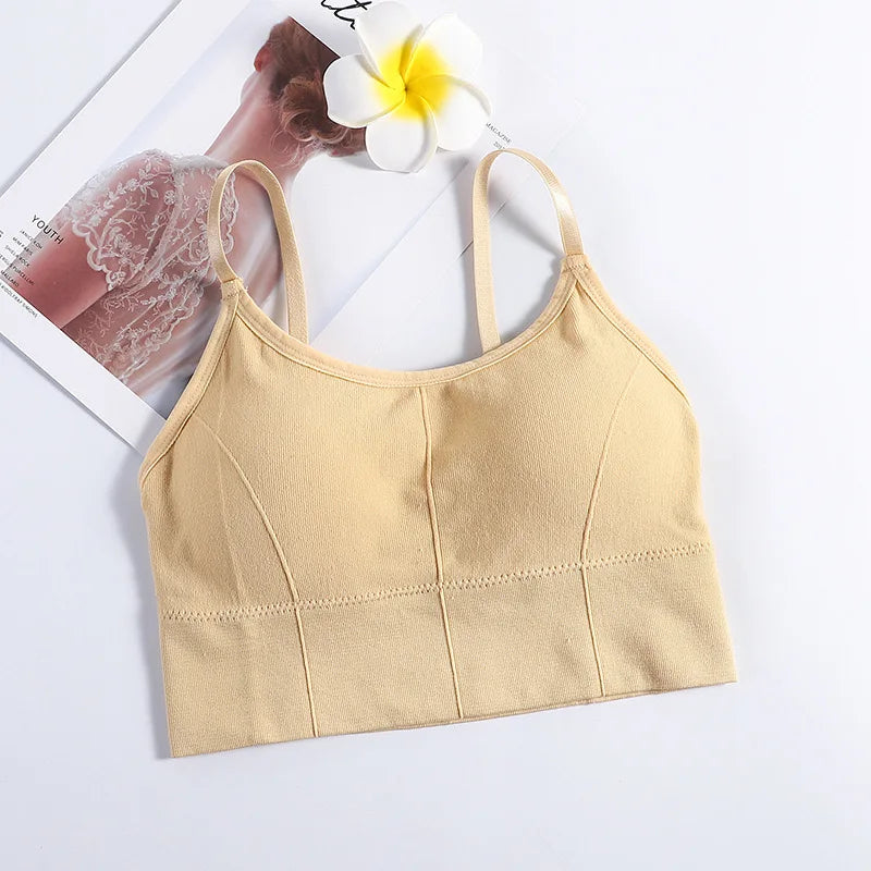 Women's Backless Sports Bra Seamless Adjustable Shoulder Strap Inner Padded
