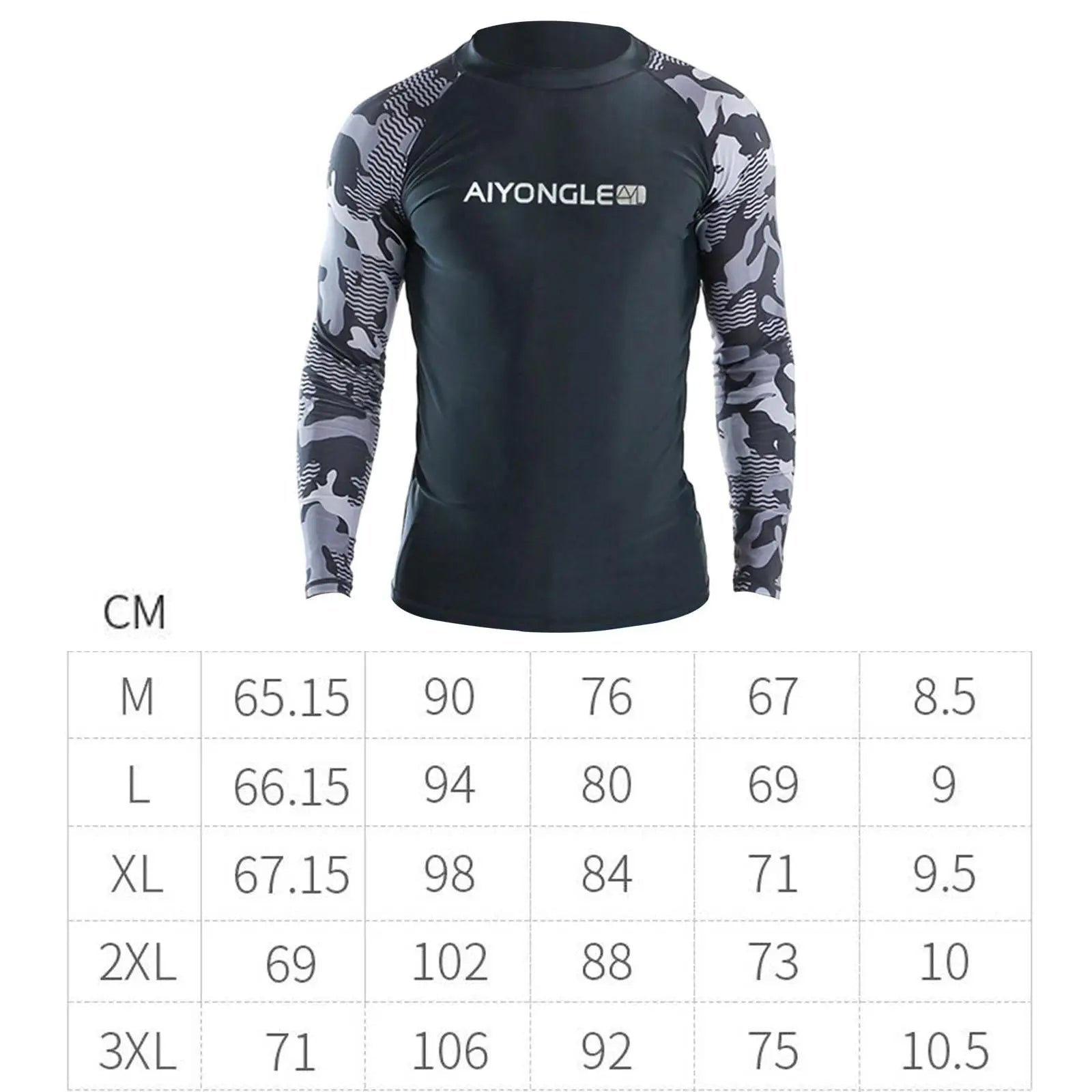 Men's Quick Dry Swim Shirt Long Sleeve Neoprene Rash Guard for Water Sports Sun Protection Beachwear